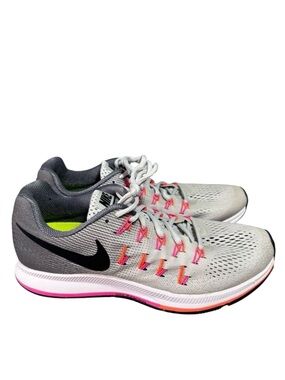 Nike Air Zoom Pegasus 33 Gray and Pink Running Shoes